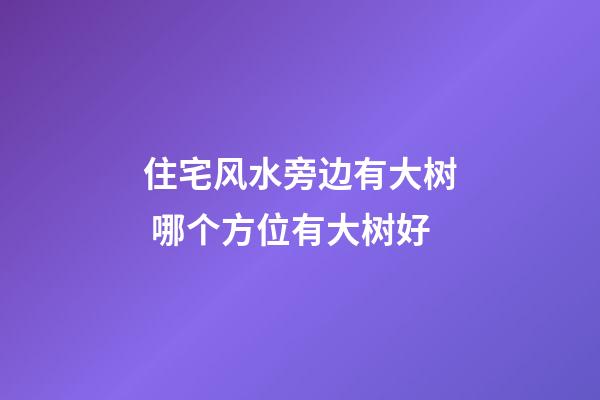 住宅风水旁边有大树 哪个方位有大树好